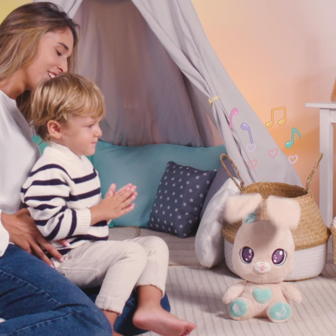 PEEKAPETS Interaktiver Hase, lustiger und weicher Plüsch, der Seine Ohren bewegt und Lichter und Ger