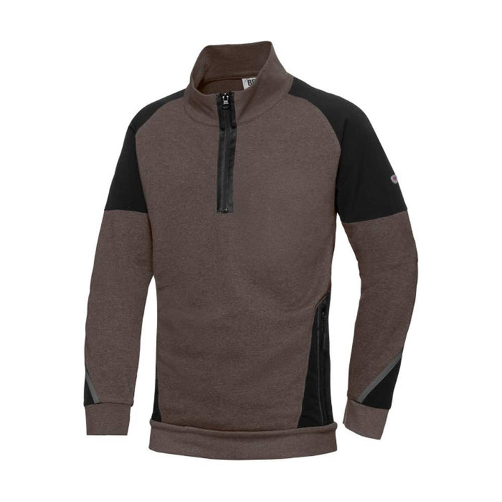 BP 1828-293-4032-L Herren-Sweatshirt mit halbem Reissverschluss, Lange Ärmel, hoher Kragen mit Reiss