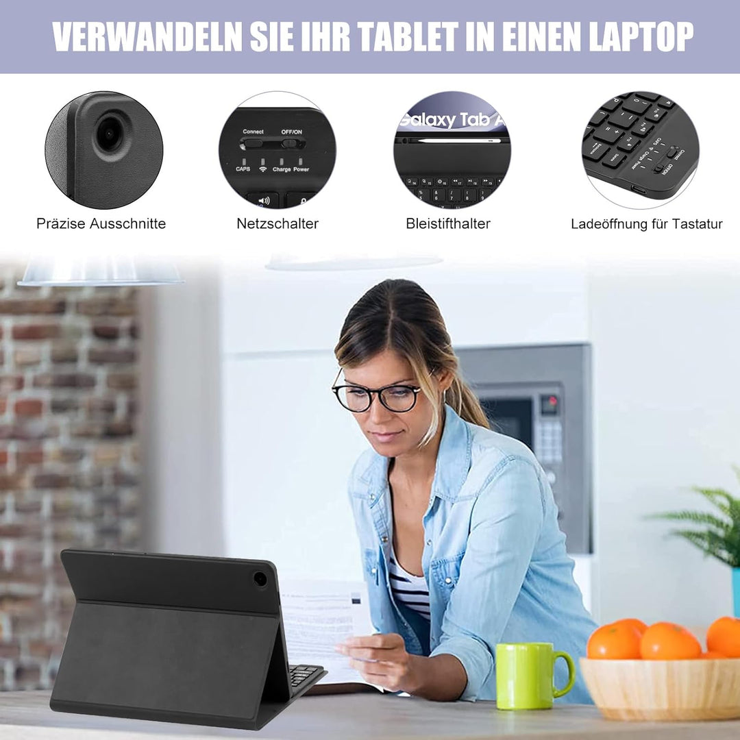 Zabatoco Tastatur Hülle für Samsung Galaxy Tab А9 Plus 2023 11 Zoll [QWERTZ Deutsches], Abnehmbar Ta