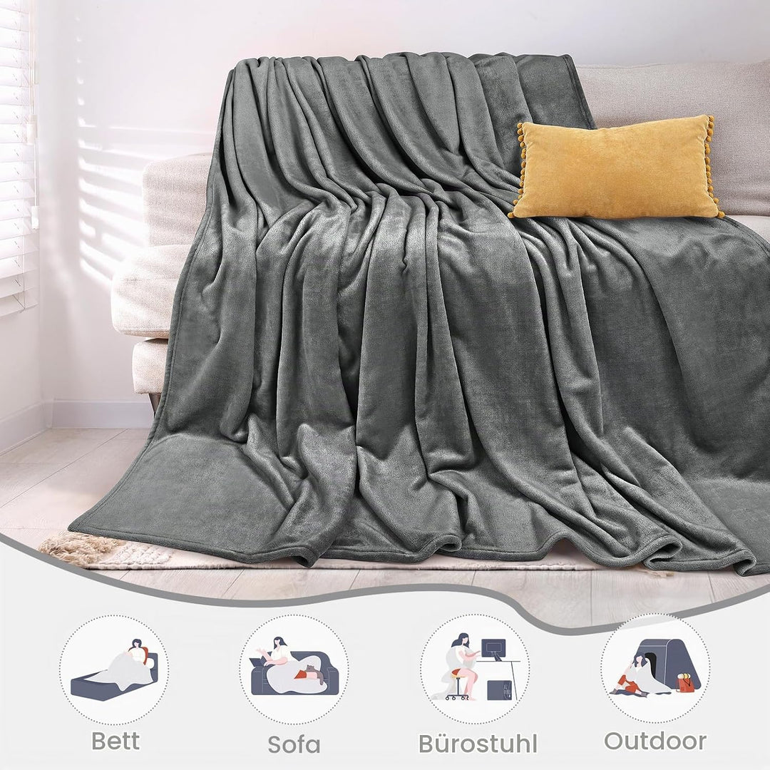 berssen 200x230cm Kuscheldecke Flauschig, Weiche Antistatik Fleecedecke, Dicke Sofadecke, Erweitert