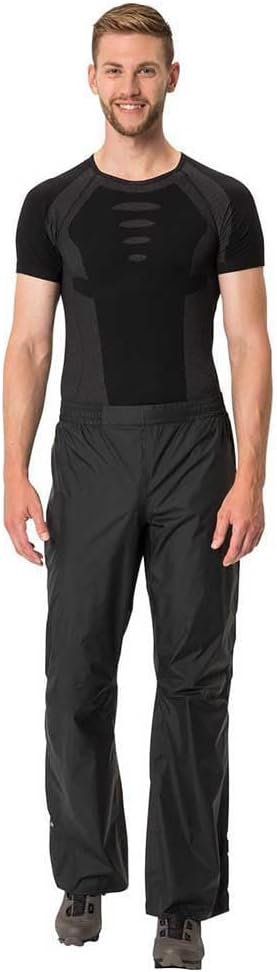 VAUDE Regenhose Herren Drop Pants lI, wasserdichte Outdoorhose für Fahrrad, leichte Überhose, atmung