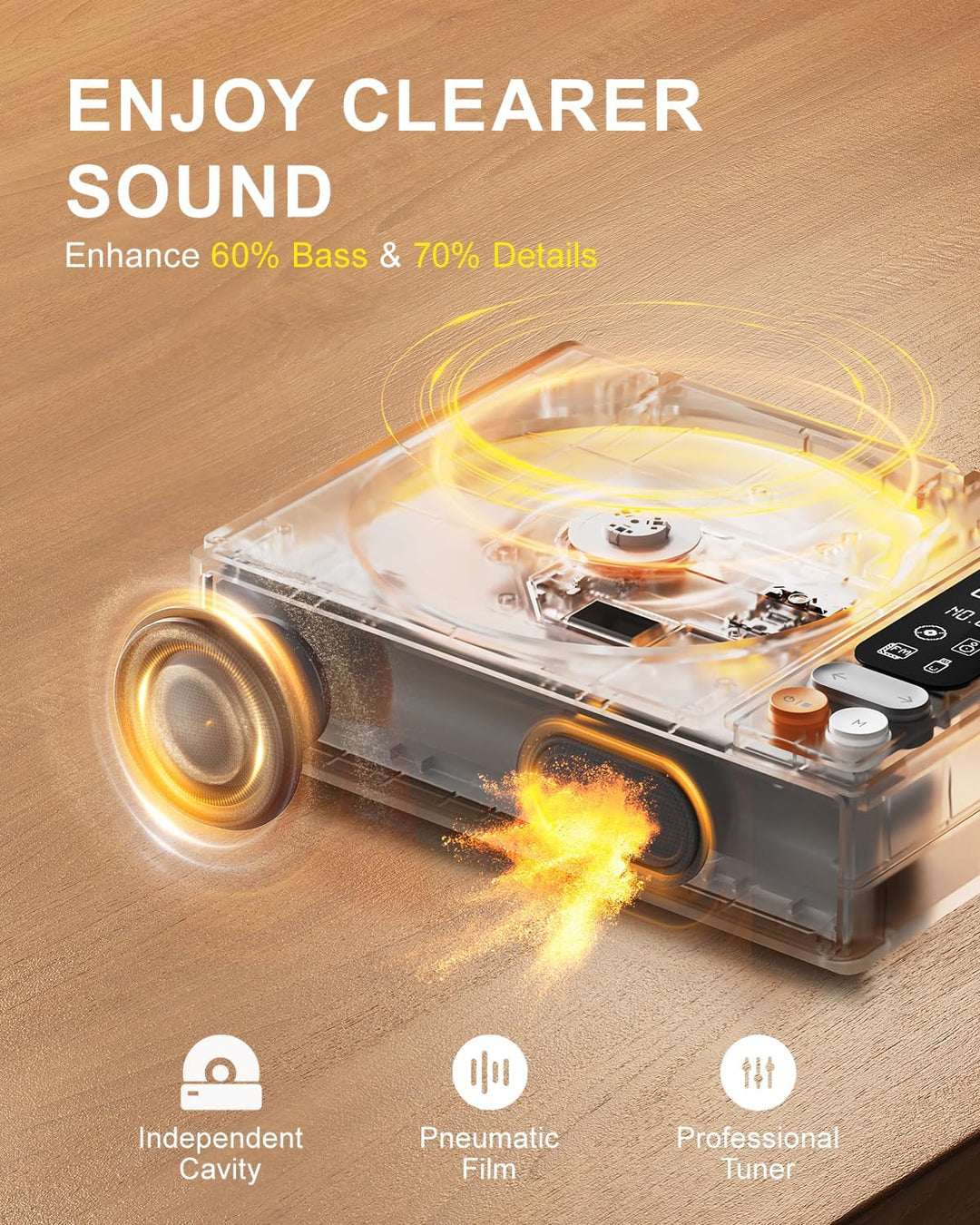 CD Player Tragbar, Leapwell Tragbarer CD Player mit Lautsprecher Bluetooth CD-Player mit Fernbedienu