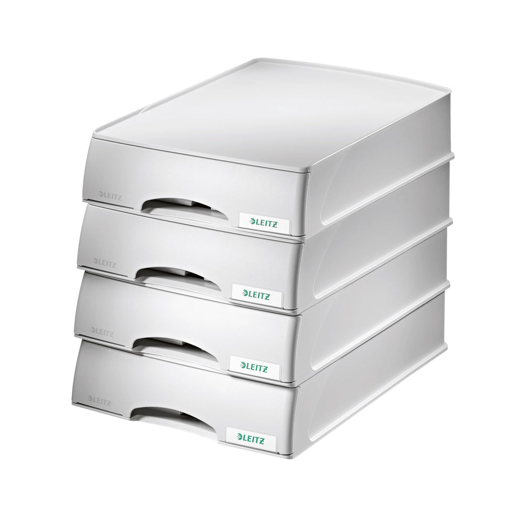 Leitz Briefkorb-Schublade A4, 4er Pack, Grau, Plus Serie, 52100085 4 Stück Grau, 4 Stück Grau