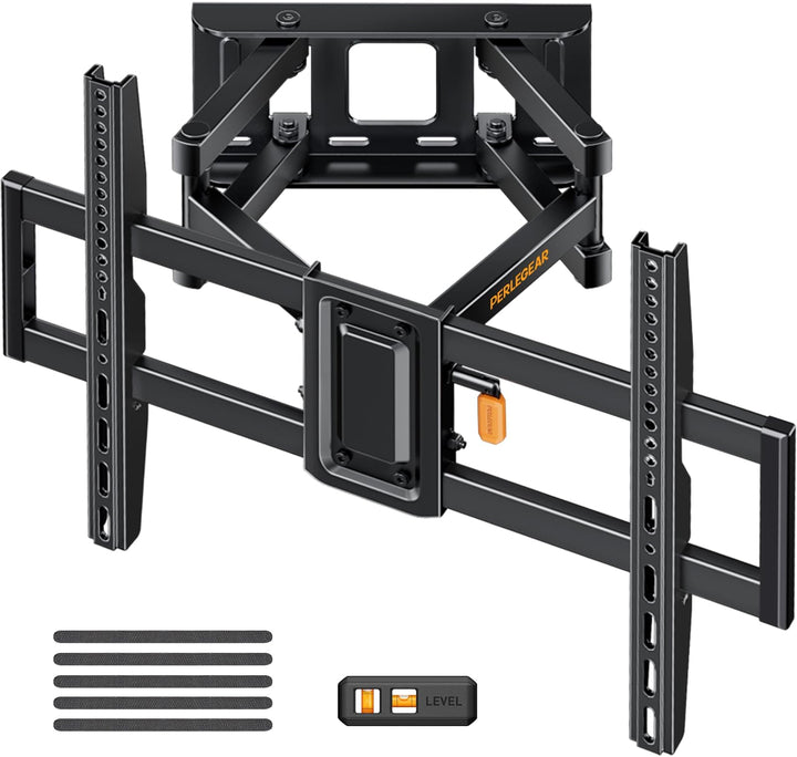 Perlegear TV Wandhalterung Schwenkbar, Ausziehbare Neigbare TV Halterung für 37-82 Zoll Flach & Curv