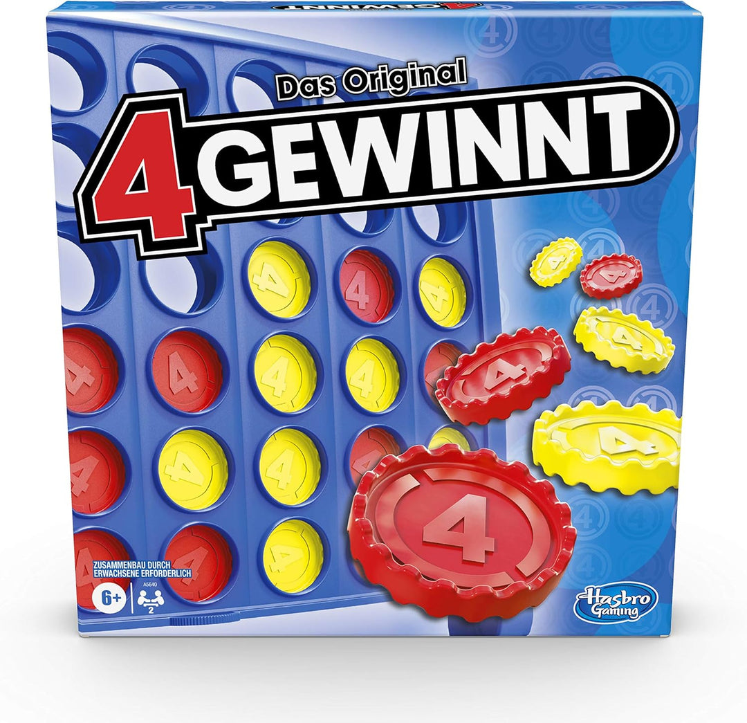 Hasbro Gaming 4 gewinnt Strategiespiel, Brettspiel für 2 Spieler, Unendlicher Spielspass mit Freunde