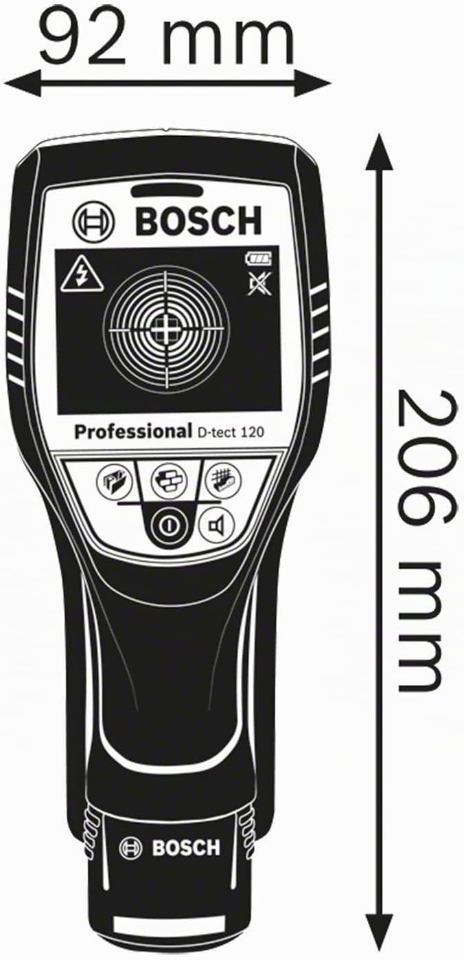 Bosch Professional 12V System Ortungsgerät D-tect 120 (ohne Akku, max. Ortungstiefe Kunststoffrohre/