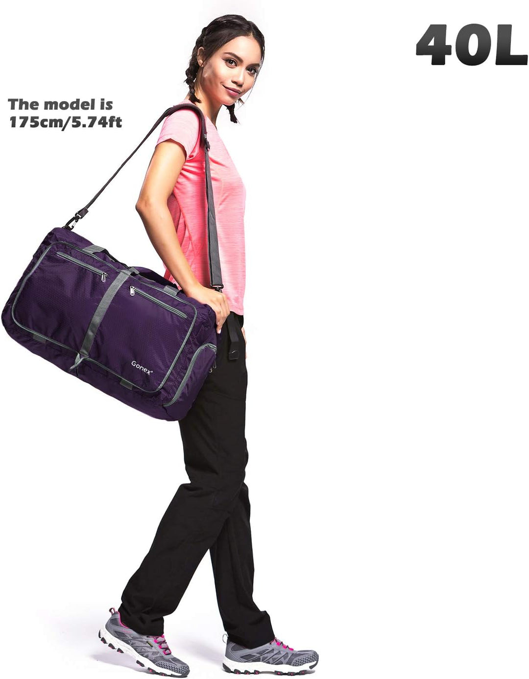 Gonex Faltbares Reisegepäck Leicht 40/60/80/100/150L Grosse Reisetasche Sporttasche für Reise Gym Ur