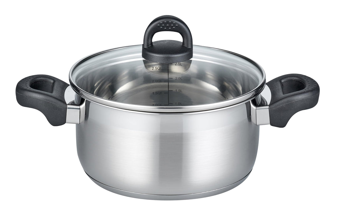 ELO 12217 Fleischtopf m.GD 16 cm Serie Turmalin, Induktion, Edelstahl satiniert, rutschfeste Kunstst