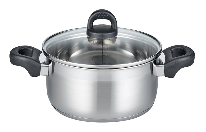 ELO 12217 Fleischtopf m.GD 16 cm Serie Turmalin, Induktion, Edelstahl satiniert, rutschfeste Kunstst