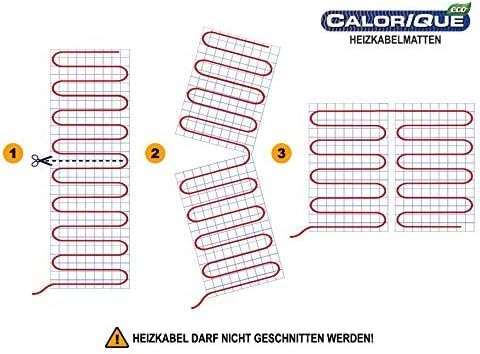 CALORIQUE ECO Elektrische Heizkabelmatte - 4,5 m² - Sparsame Elektrische Fussbodenheizung 150 W/m² -