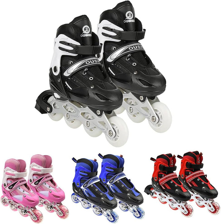 Verstellbare Inline-Skates mit leuchtenden Rädern für Kinder und Erwachsene, für Mädchen und Jungen,