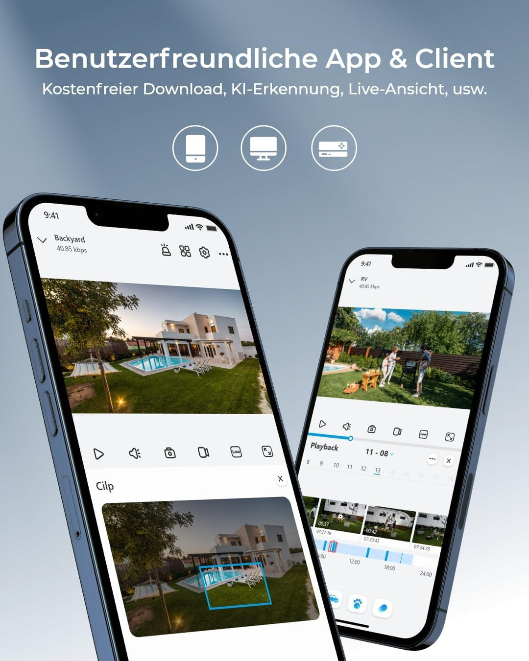 Reolink Lumus WLAN IP Kamera Outdoor mit Licht Spotlight, 1080P Überwachungskamera Aussen mit 2-Wege