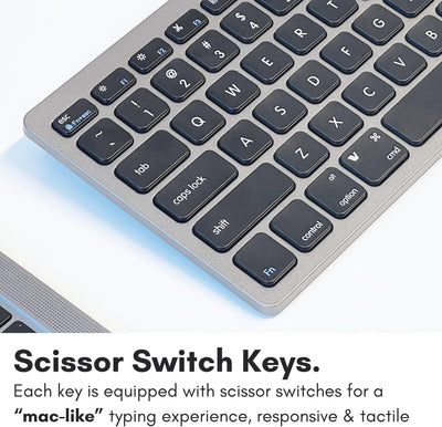 Macally Schlanke USB-Tastatur für Apple Mac, iMac, MacBook Pro/Air, Mac Mini, Windows PC Desktops, L