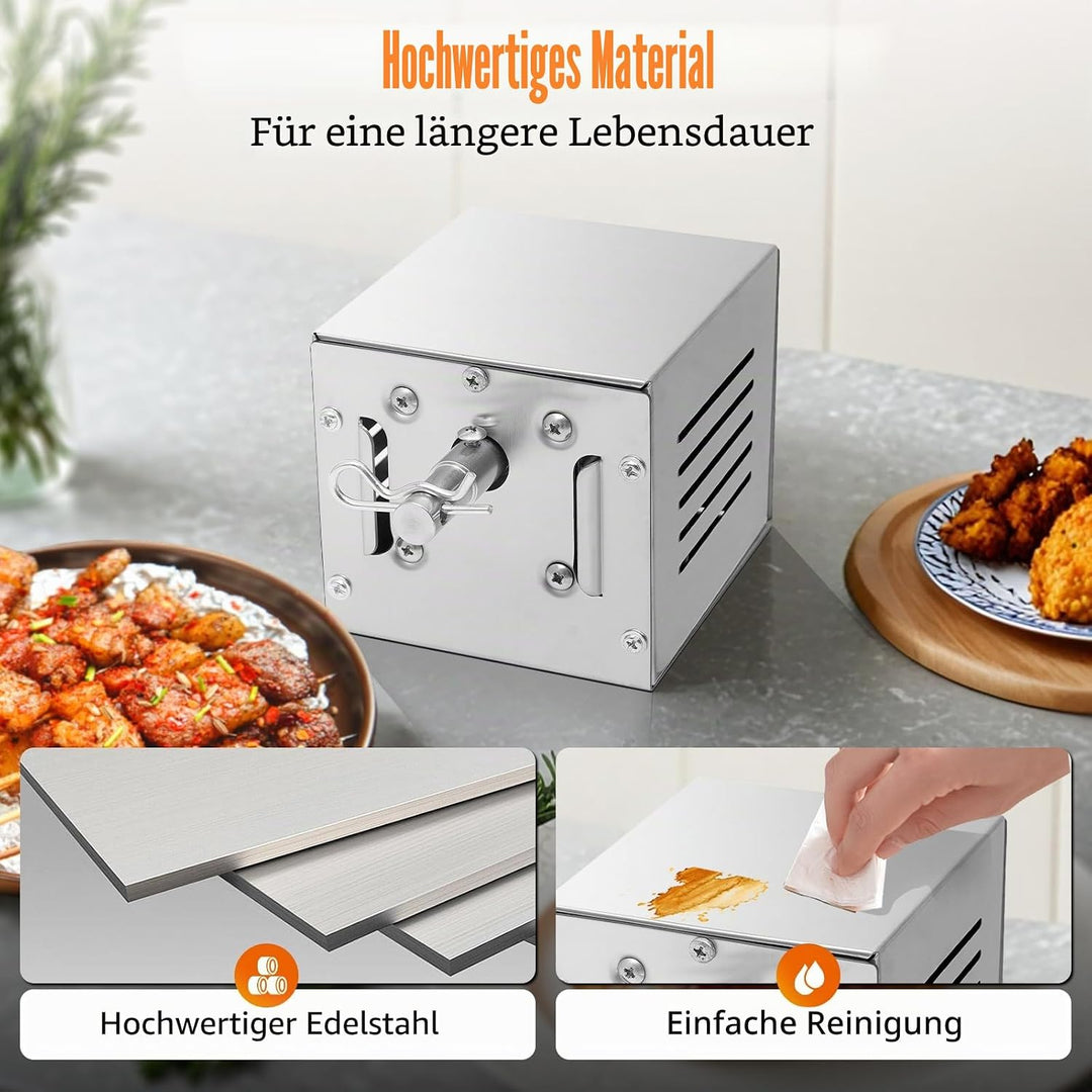 220V Grillmotor, 25W 60Kg Edelstahl BBQ Grill Zubehör Bräter Elektromotor Spanferkelgrillmotor Getri