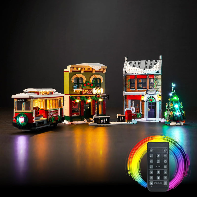 Fernbedienung Licht-Kit für Lego Icons Christmas Decorated Main Street 10308 (Nicht Lego), Led Beleu