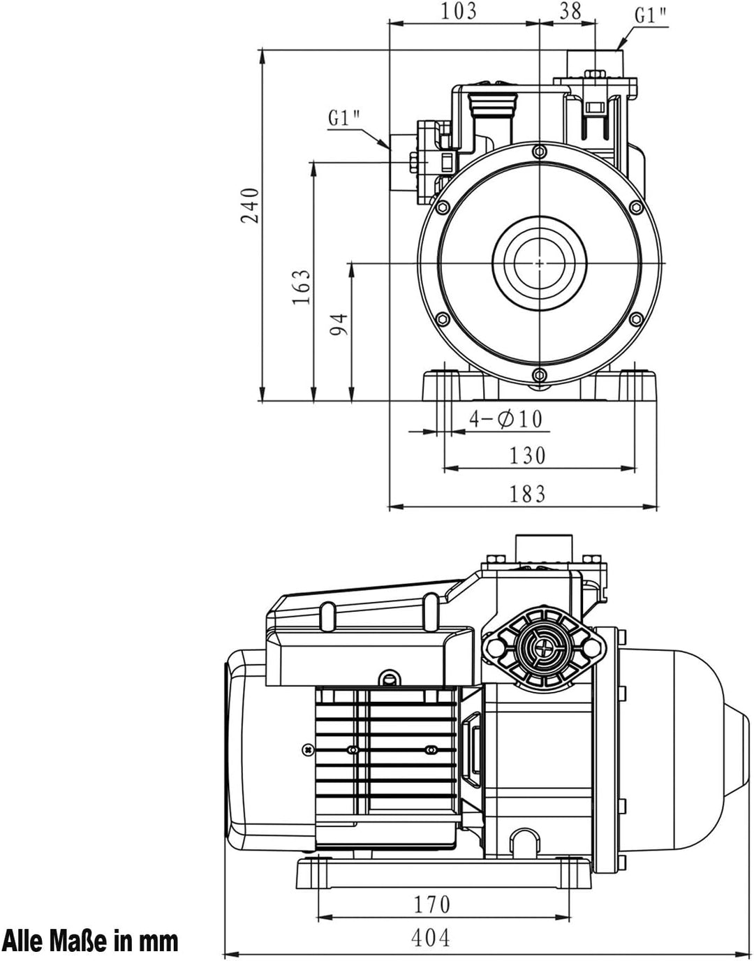 INVERTER-HAUSWASSERWERK - INVERT-Tech 2 Permanent Magnet Centrifugal-Pumpe Hauswasserautomat Hauswas