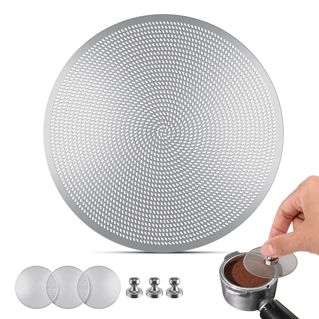 3er-Set 51mm Espresso-Puck-Sieb - 0,2mm ultradünnes Espresso-Puck-Sieb, wiederverwendbarer Kaffeefil