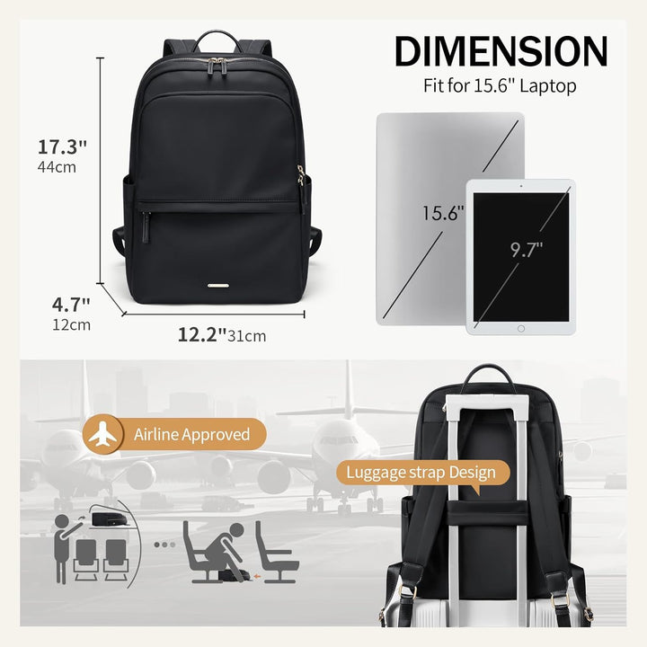 GOLF SUPAGS Laptop Rucksack für Damen Casual Daypack für Arbeit Reisen College Schulrucksack Handtas