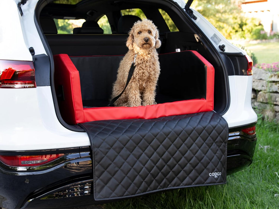 CopcoPet - Travel Bed Hundebett für Kofferraum 110x90x38cm Kunstleder - Kofferraumschutz Hund wasser