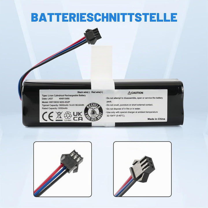 5600 mAh Li-Ionen-Akku für Airrobo T20+ T10+ T9 Honiture Q6 Q6 Pro Q6 SE Arnagar S8 S8 Pro, Zoozee Z