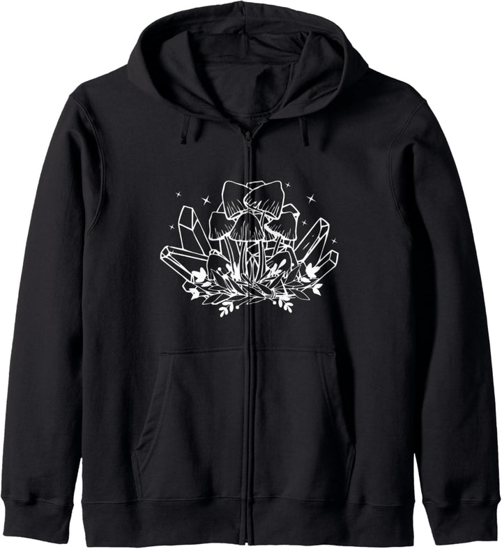 Kristalle Pilze Hexe Pflanzen Goth Punk Grafikdesign Kapuzenjacke