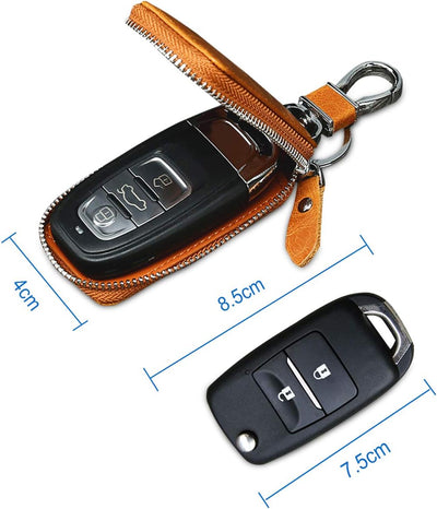 PORRASSO Leder Autoschlüssel Tasche Schlüsseletui Autoschlüssel Schlüsselmäppchen Auto Key Schlüssel