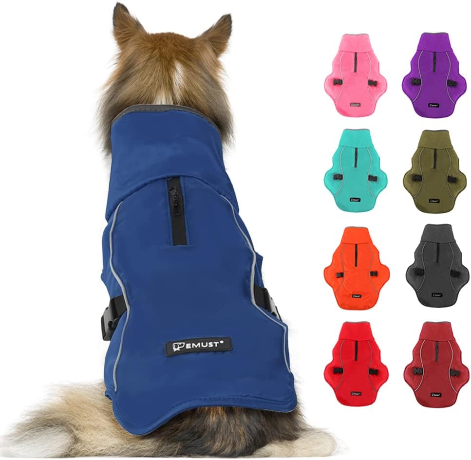 EMUST Hundemantel, Winter, wasserdichte Hunde-Schneejacke für den Winter, verstellbar, für kleine/mi