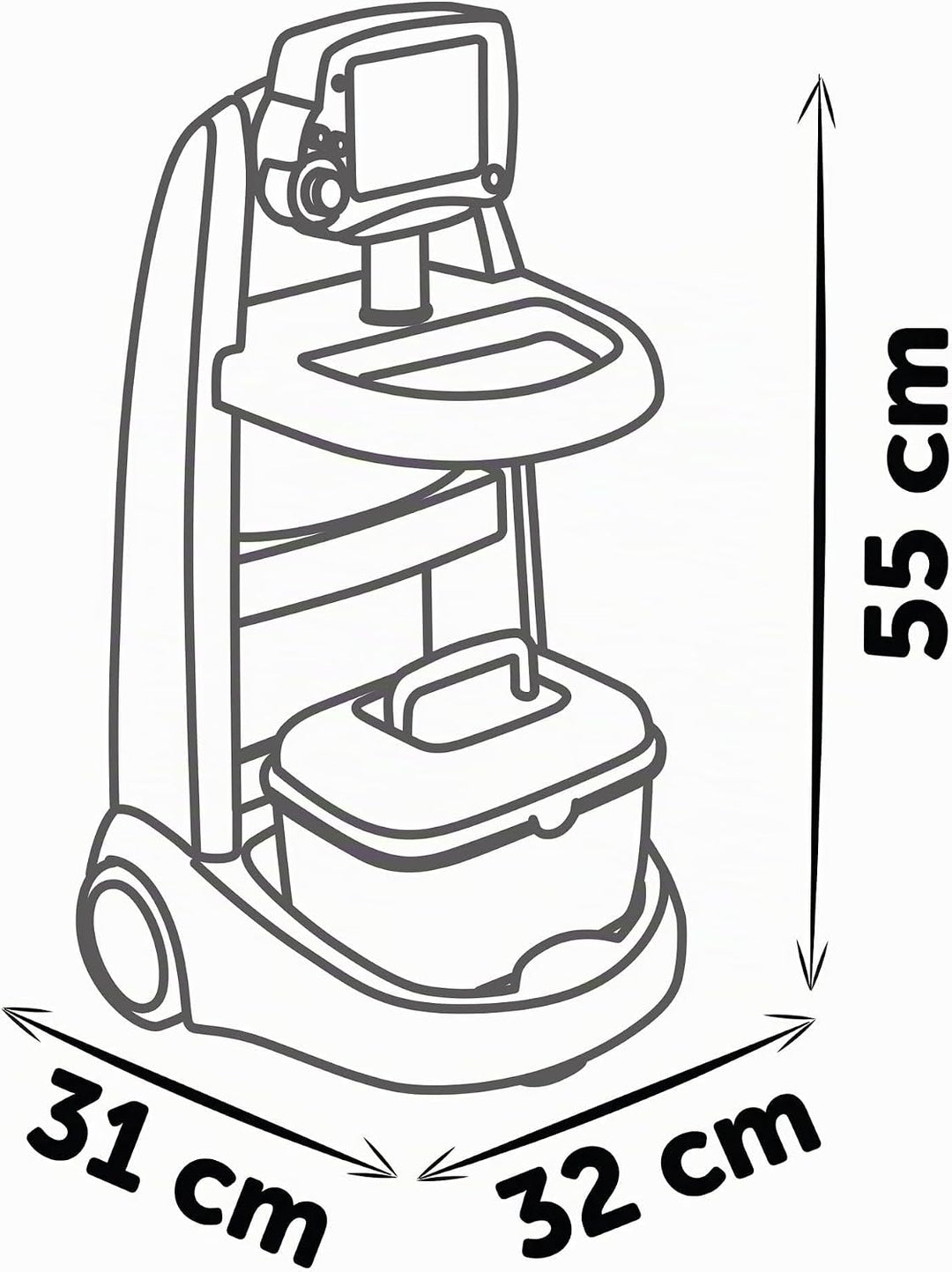 Smoby - elektronisches Doktor-Trolley - Doktorwagen mit 2 Rädern, elektronischen Funktionen und Soun