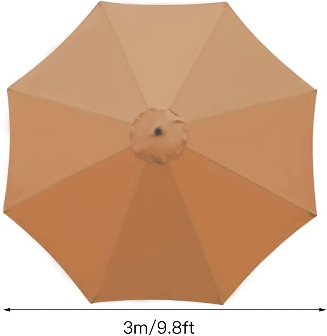 SMLJFO Ersatz-Sonnenschirm-Überdachung mit 8 Rippen, 3 m, Markttisch-Regenschirm, wasserdicht, UV-Sc