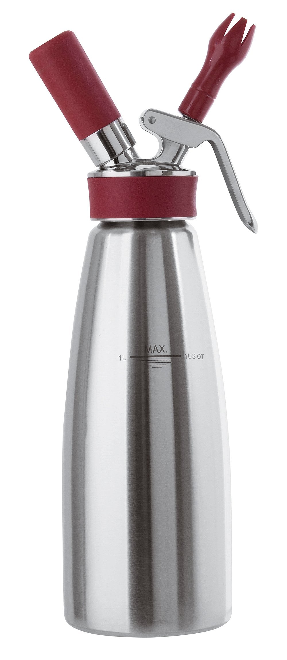 Sahnesiphon 1,0 L Gelati Edelstahl/Rot