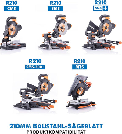 Evolution M210TCT-50MS - 210 mm Sägeblatt zum Schneiden von Baustahl - Metall-Sägeblatt mit 50 Zähne