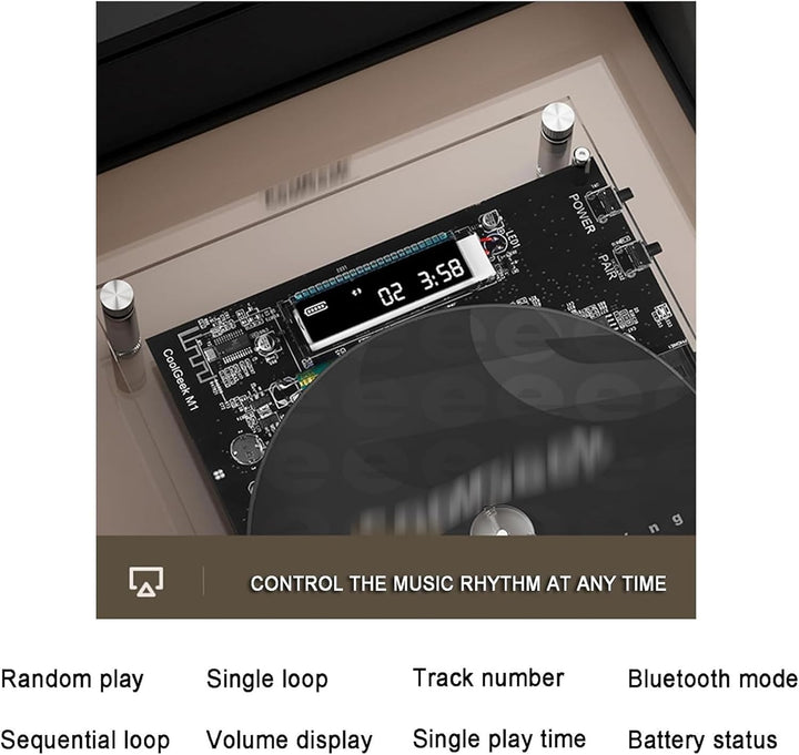 Musikrahmen-CD-Player, Wandmontage, dekorativer Bilderrahmen, mit Fernbedienung/5,0 Bluetooth/3,5 mm