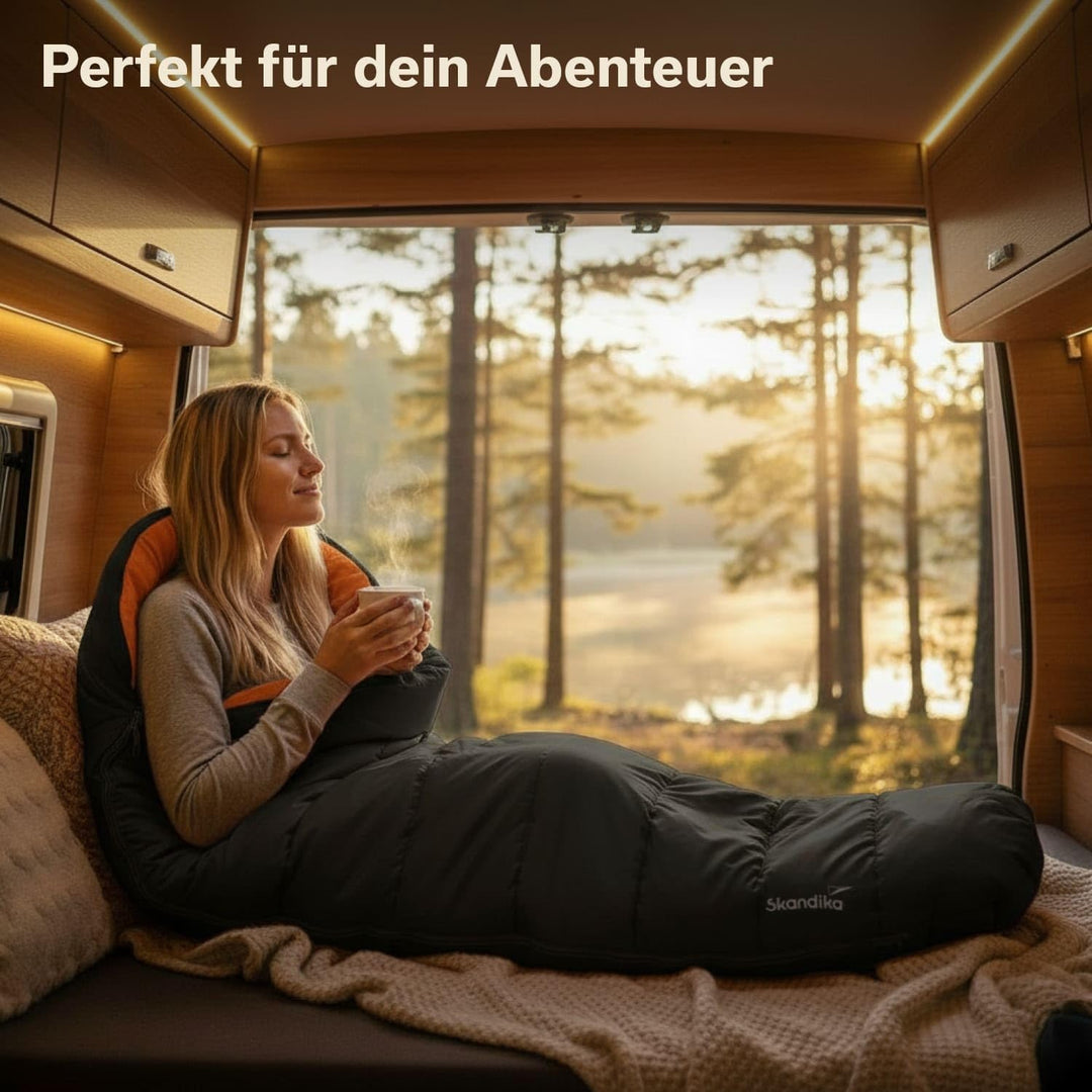 Skandika Schlafsack Vegas | XXL Mumienschlafsack mit/ohne Polycotton Innenfutter, für Erwachsene, ko