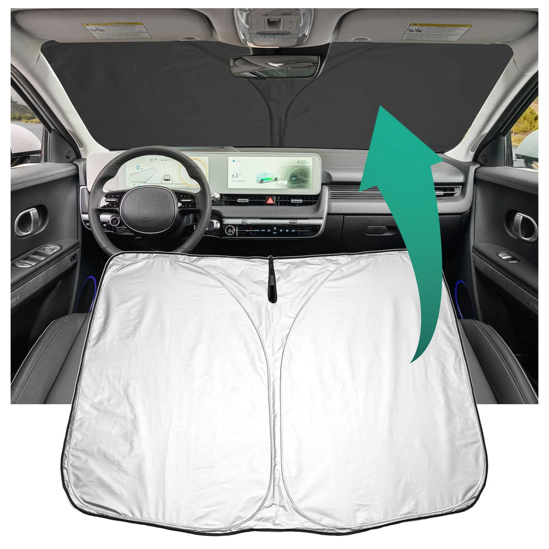 YEE PIN Sonnenschirm Auto kompatibel mit Hyundai Ioniq 5 2022，Faltbare Auto Sonnenschutz Frontscheib