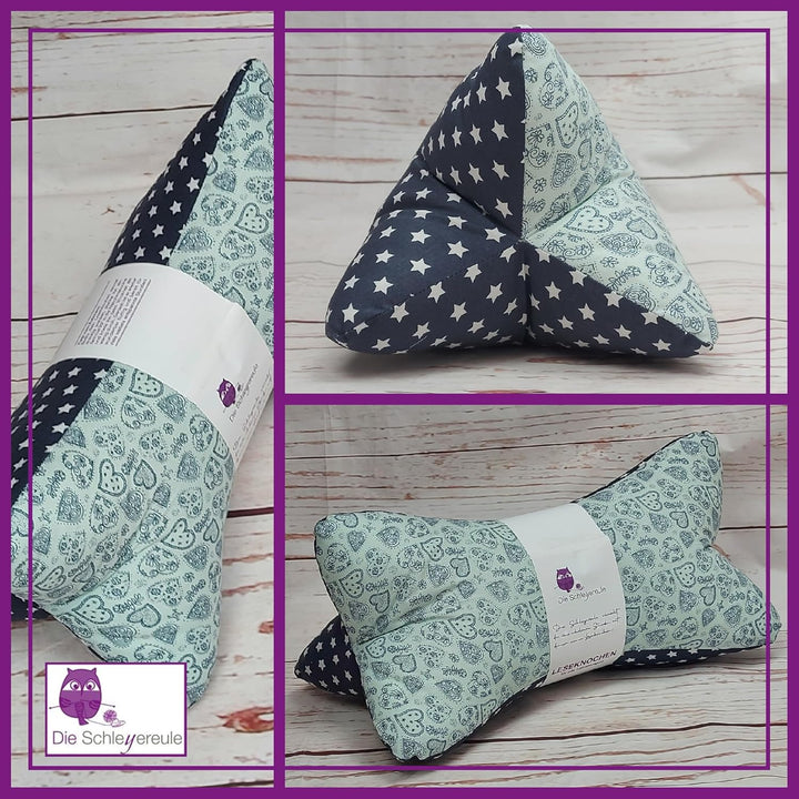 Leseknochen Nackenkissen Handmade in Deutschland, ergonomisch und waschbar, als Nackenrolle, Lesekis