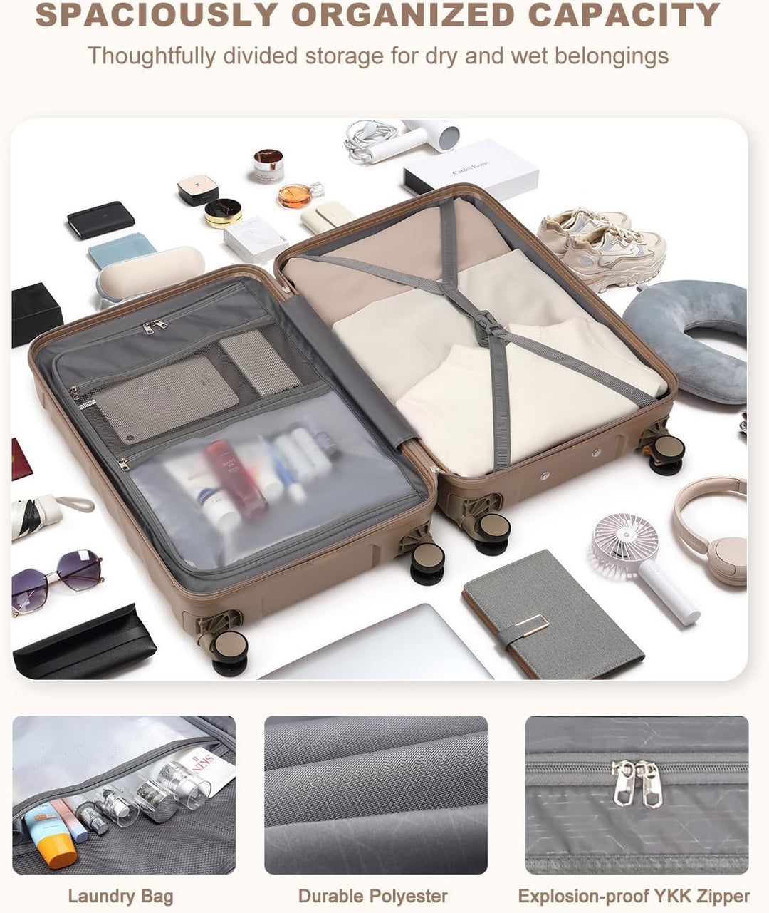 Sea choice Reisekoffer Set 5 Teilig ABS Hartschale Trolley Kofferset Gepäckset Grosse Kapazität Hand