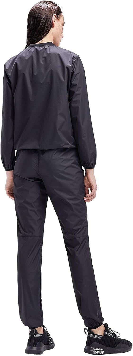 HOTSUIT Saunaanzüge Damen Sauna Sportanzug Schwitzanzug Fitness Sportshirt Trainingshose Schwarz