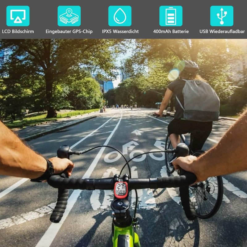 MEILAN M3 Mini GPS Fahrradcomputer Kabellos, Wasserdicht Fahrradtacho Drahtlos Radcomputer Fahrrad T