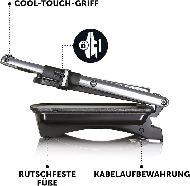 Breville Sandwich/Panini-Toaster | Sandwichmaker im Café-Stil für 4 Scheiben | Edelstahl [VST026X] V
