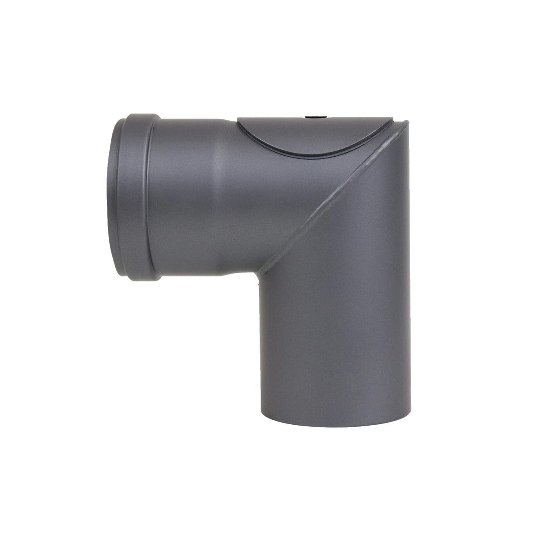 LANZZAS Pelletrohr Bogen 90° 1x abgewinkelt (Spitzwinkel) - Durchmesser 80 mm - Farbe: gussgrau - mi