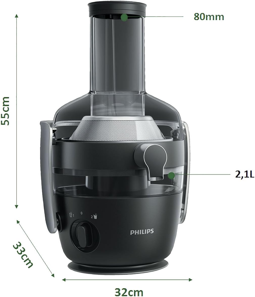 Philips HR1919/70 Entsafter, FiberBoost, QuickClean Technologie, Vorspülfunktion, 1000 W, schwarz oh