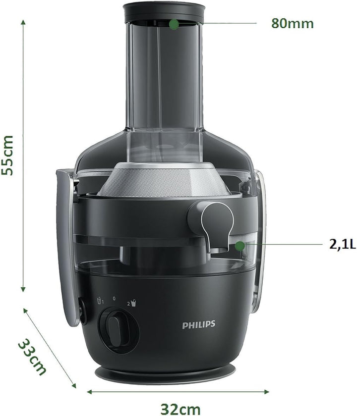 Philips HR1919/70 Entsafter, FiberBoost, QuickClean Technologie, Vorspülfunktion, 1000 W, schwarz oh