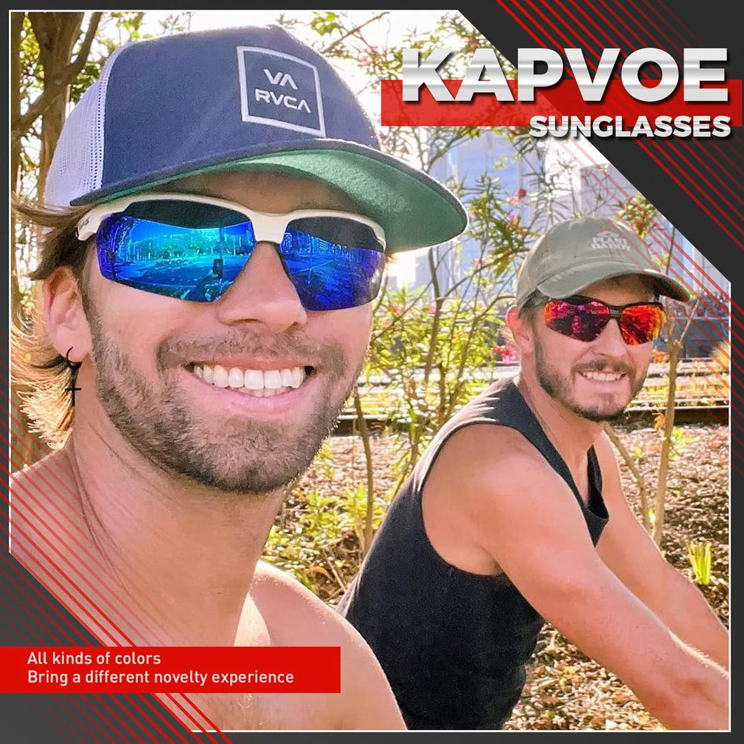 KAPVOE Fahrradbrille Polarisiert Sonnenbrille Sportbrille MTB Brille Radbrille Herren Damen Rennrad