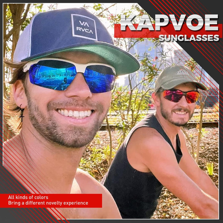 KAPVOE Fahrradbrille Polarisiert Sonnenbrille Sportbrille MTB Brille Radbrille Herren Damen Rennrad