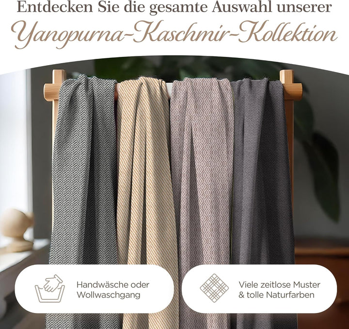 yanopurna Unisex-Kaschmirschal – Handgewebte Stola Aus 100% Kaschmirwolle – Warmer Wickelschal, Hals