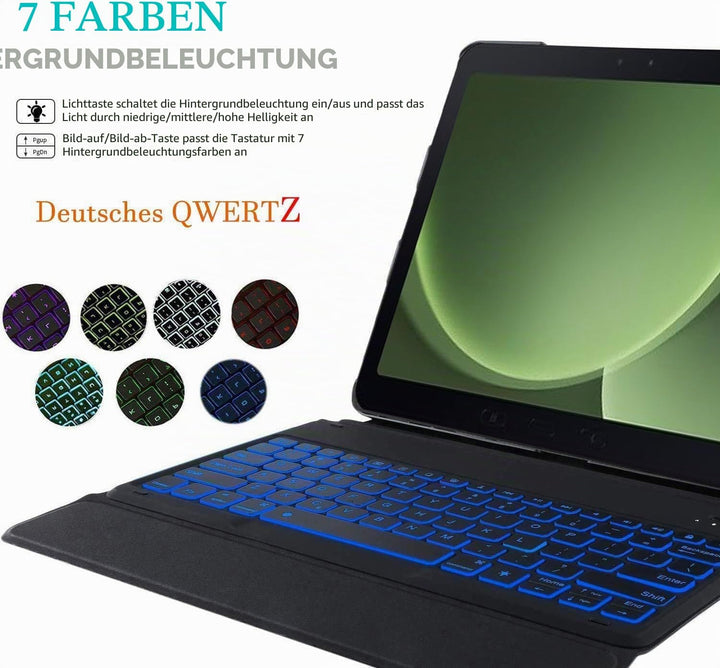 Tastatur Hülle für Samsung Galaxy Tab Active 5 Pro 10,1 Zoll SM-X350/X356B, [Deutsches QWERTZ] Slim