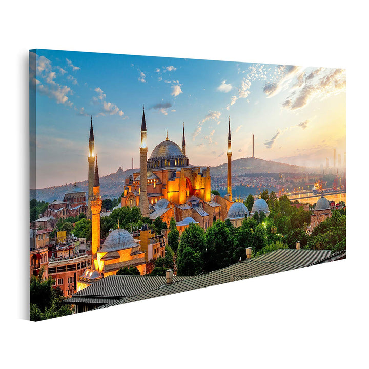 islandburner Bild auf Leinwand Blick Auf Ayasofya Museum Stadtbild Istanbul Sonnenaufgang Türkei Bil