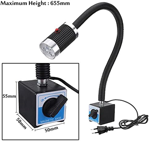 Maschinenlampe mit Magnetfuss,Magnetische LED Drehmaschine Lampe 9W Flexibel Wasserdicht Arm Licht m