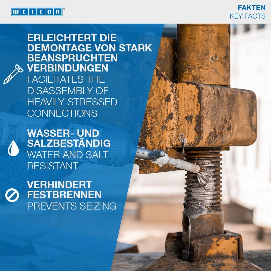 WEICON Anti-Seize Montagepaste 450 g hitzebeständiger Schutz gegen Korrosion, Festfressen und Versch