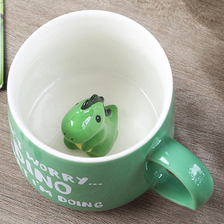 Disoza Dino Tasse Dinosaurier 3d Tassen Geschenke für Frauen Dino Becher Süsse Tasse mit Figur Innen